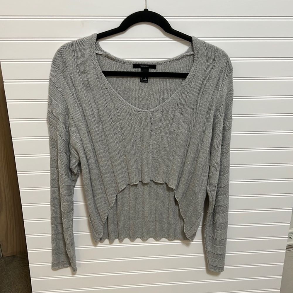 Gray High-Low Sweater
